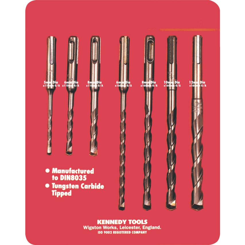 7PCE SDS-Plus Hammer Drill Bit Set