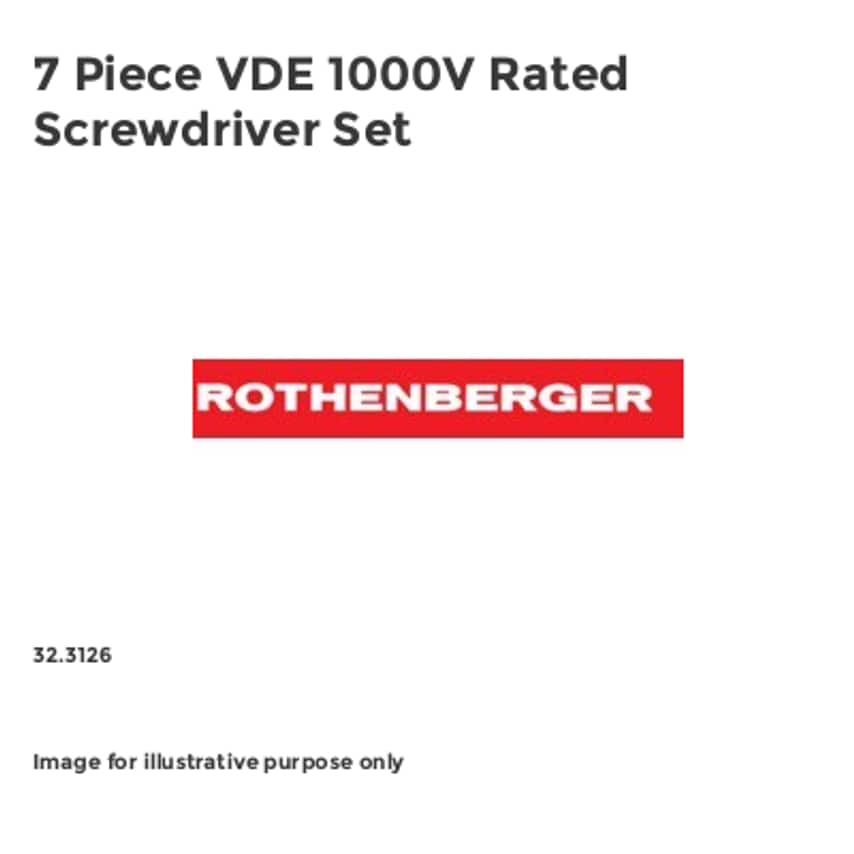 7 Piece VDE 1000V Rated Screwdriver Set