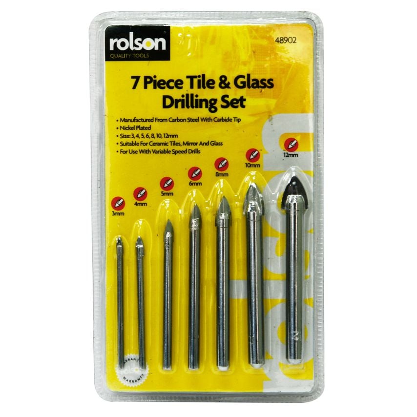 7pc Glass & Tile Drill Bit Set