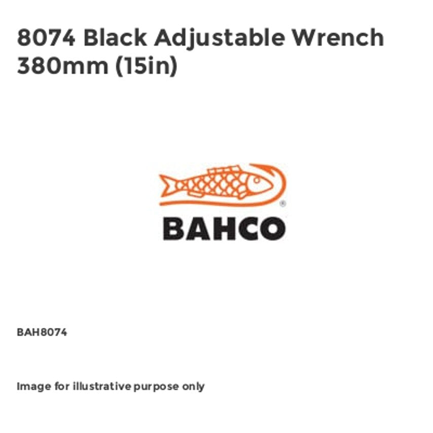 8074 Black Adjustable Wrench 380mm (15in) BAH8074