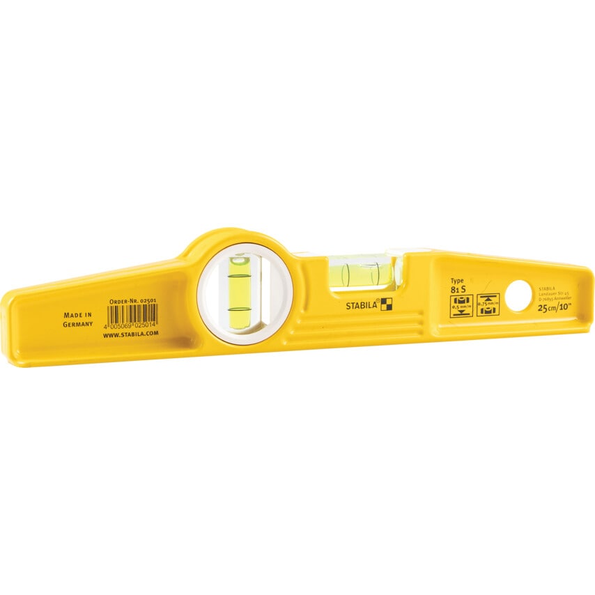 81S/10" 2-Vial Yellow Boat Level
