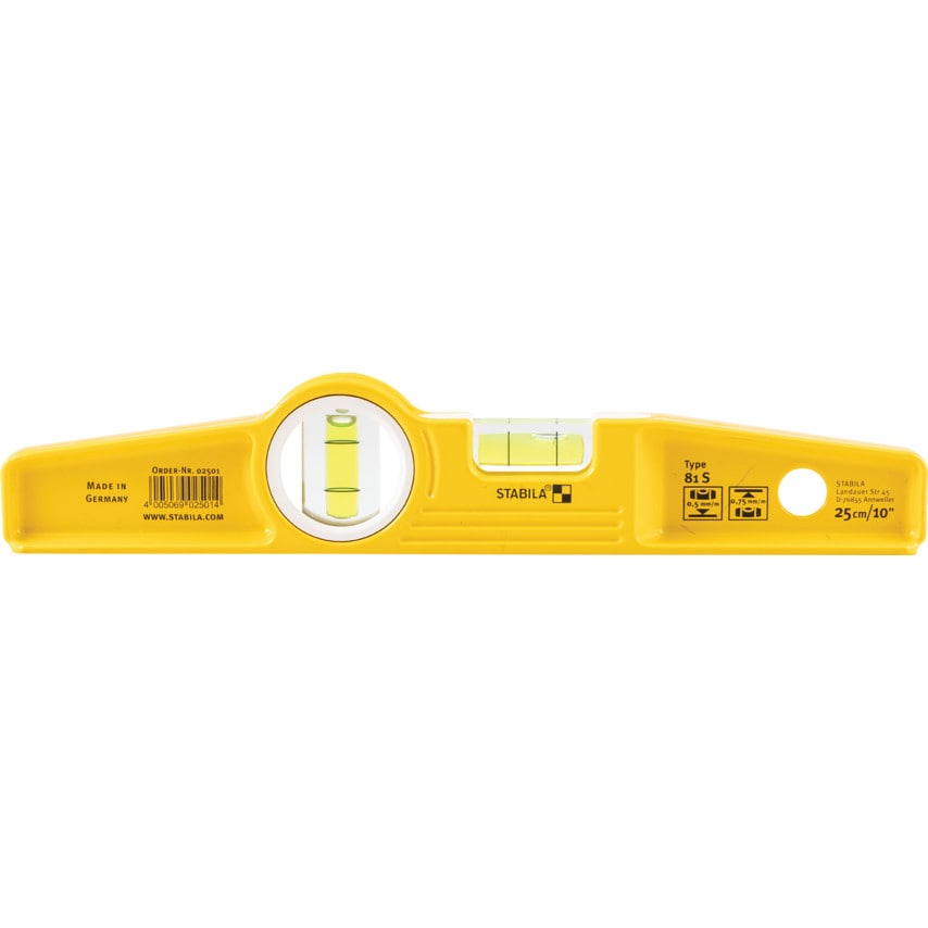 81S/10" 2-Vial Yellow Boat Level
