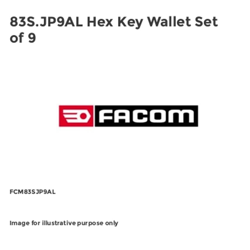 83S.JP9AL Hex Key Wallet Set of 9 FCM83SJP9AL