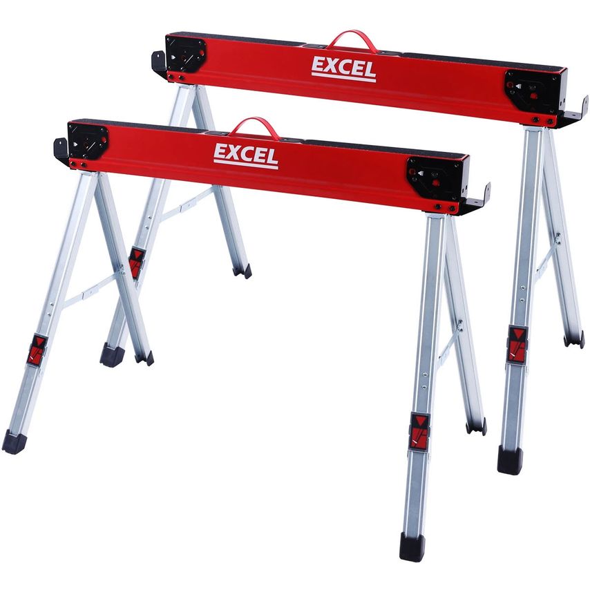8502 Heavy Duty Steel Folding Sawhorse Twin Pack 1178kg Capacity