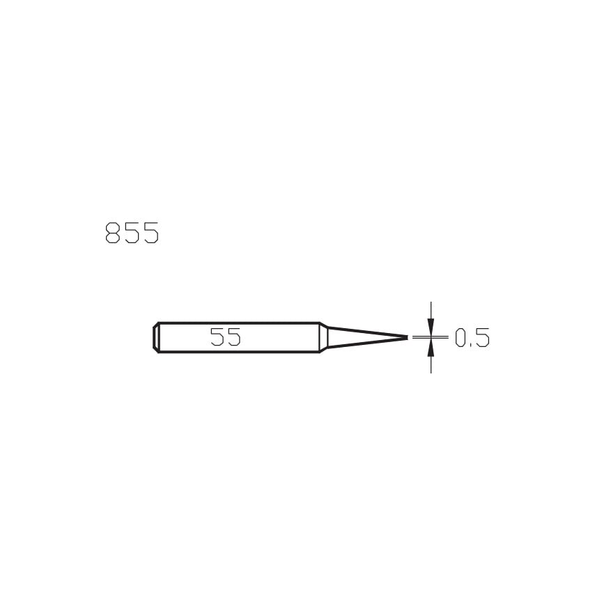 855 0.5mm Long Conical AD Iron Tip