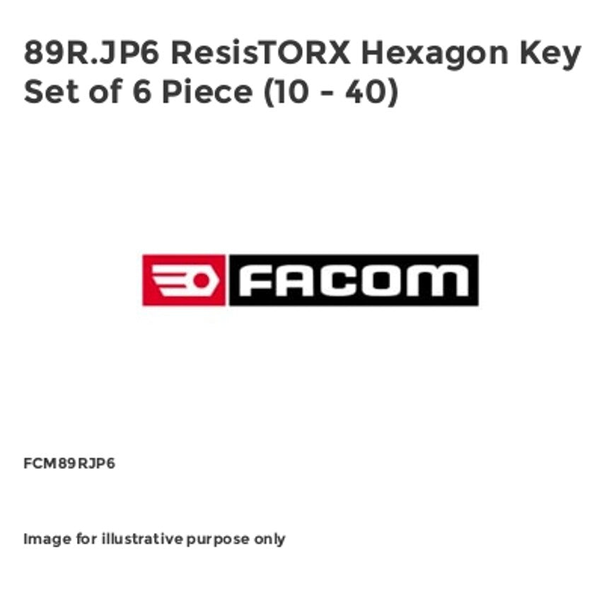 89R.JP6 ResisTORX Hexagon Key Set of 6 Piece (10 - 40)
