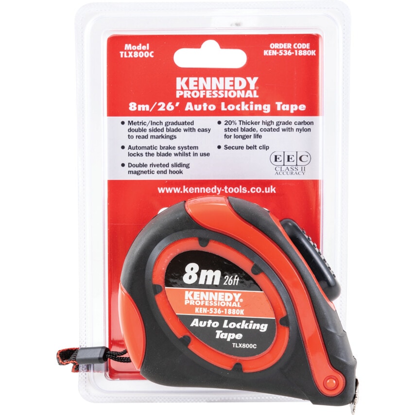 8M/26' Nylon Coated Double Sided Steel Tape