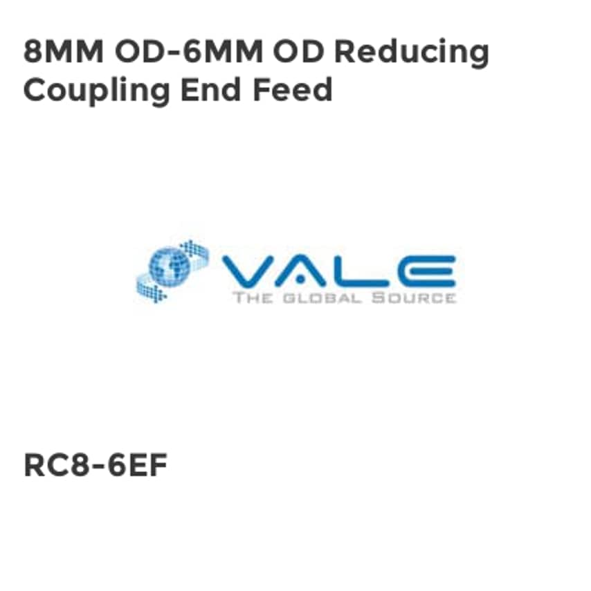 8MM OD-6MM OD Reducing Coupling End Feed