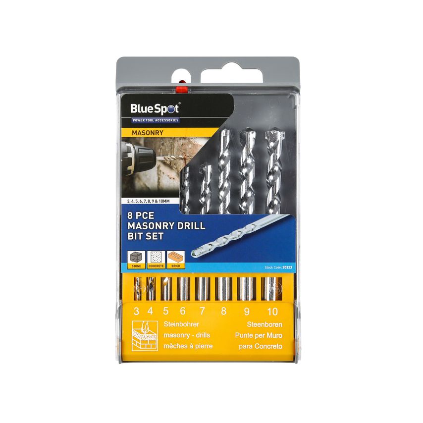 8 Pce Masonry Drill Bit Set (3-10mm)