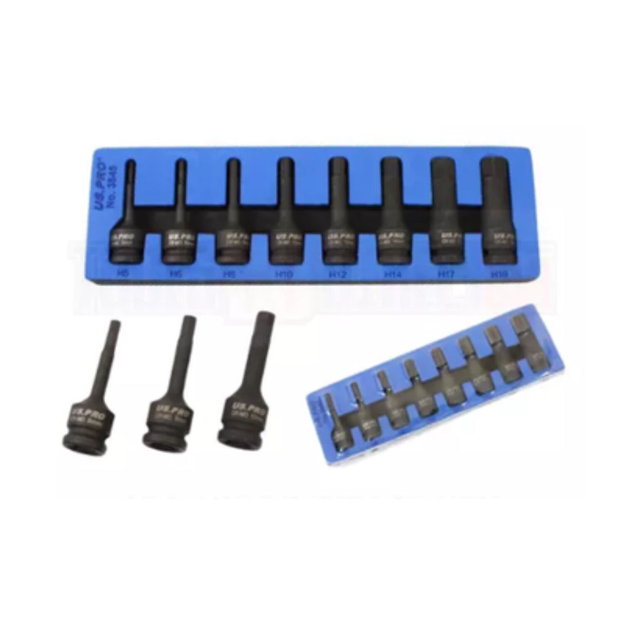 8 Piece 1/2in Dr Impact SAE Hex Bit Sockets