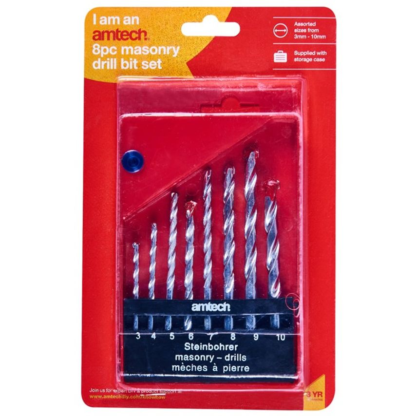 8 Piece Masonry Drill Bit Set