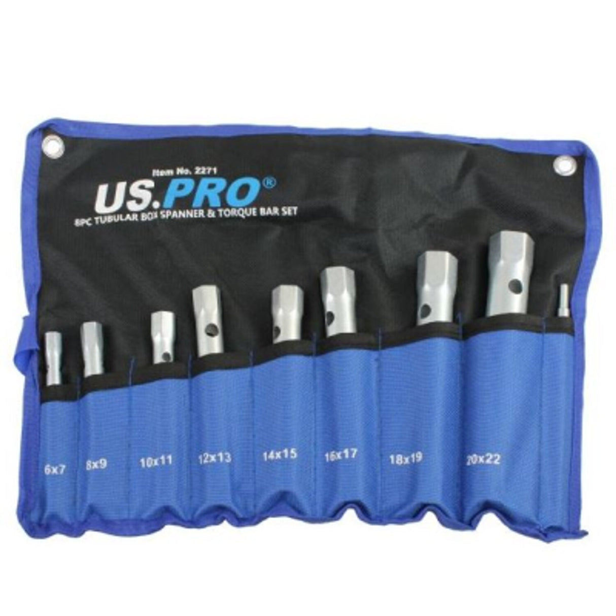 8 Piece Tubular Box Spanner and Torque Bar Set