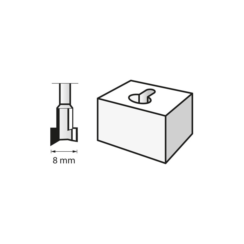 8mm HSS Keyhole Router Bit REF.655 - 26150655JA