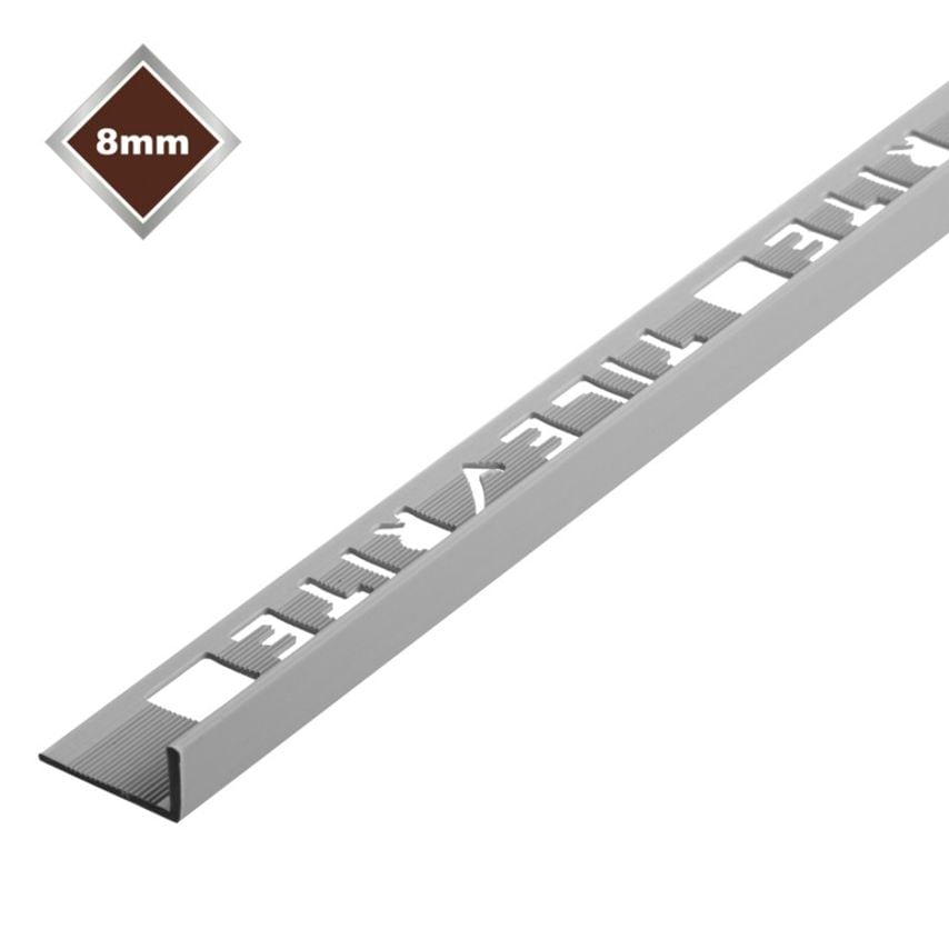 8mm L Profile PVC Tile Trim Grey