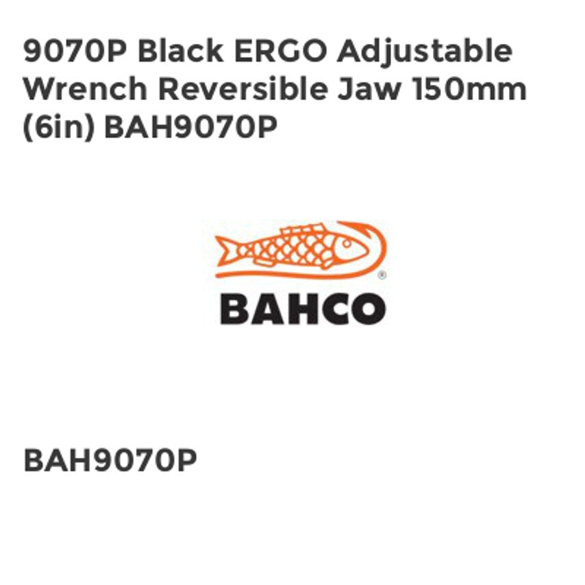9070P Black ERGO Adjustable Wrench Reversible Jaw 150mm (6in) BAH9070P