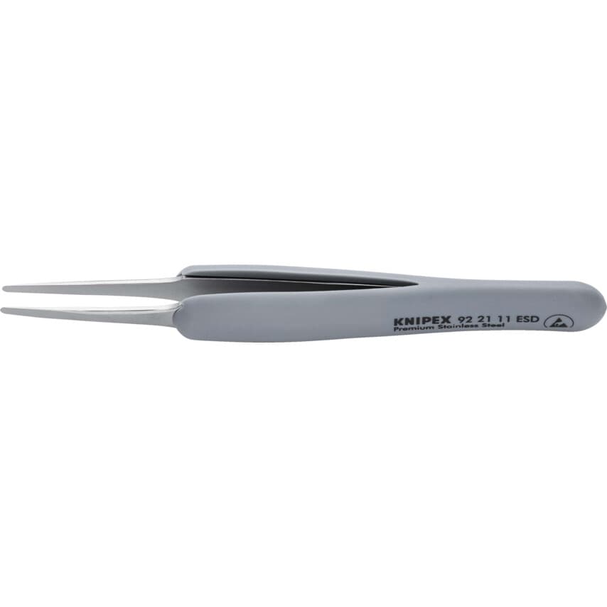 92 21 11 ESD Precision Tweezers Rubber Handles ESD 123 mm