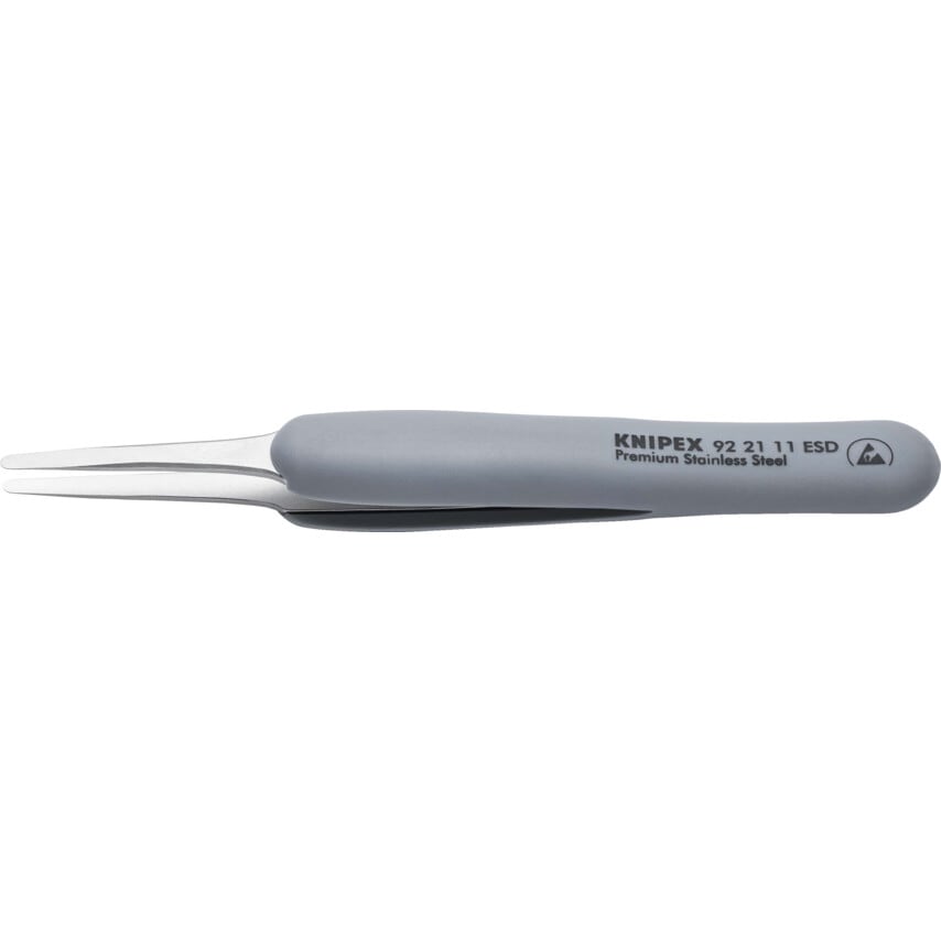 92 21 11 ESD Precision Tweezers Rubber Handles ESD 123 mm