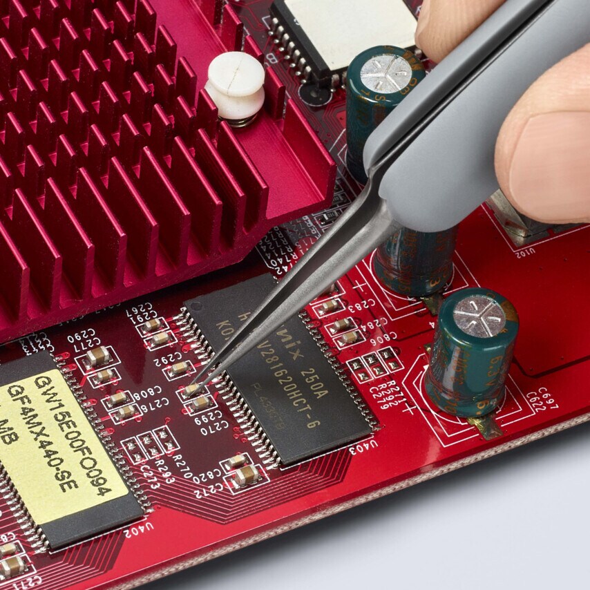 92 21 13 ESD Precision Tweezers Rubber Handles ESD 112 mm