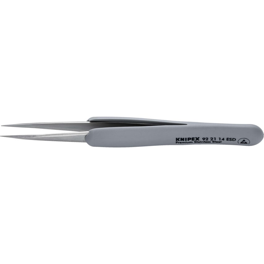 92 21 14 ESD Precision Tweezers Rubber Handles ESD 130 mm