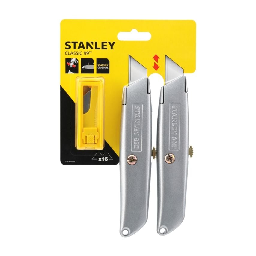 99e Retractable Knife with 10 Blades Twin Pack