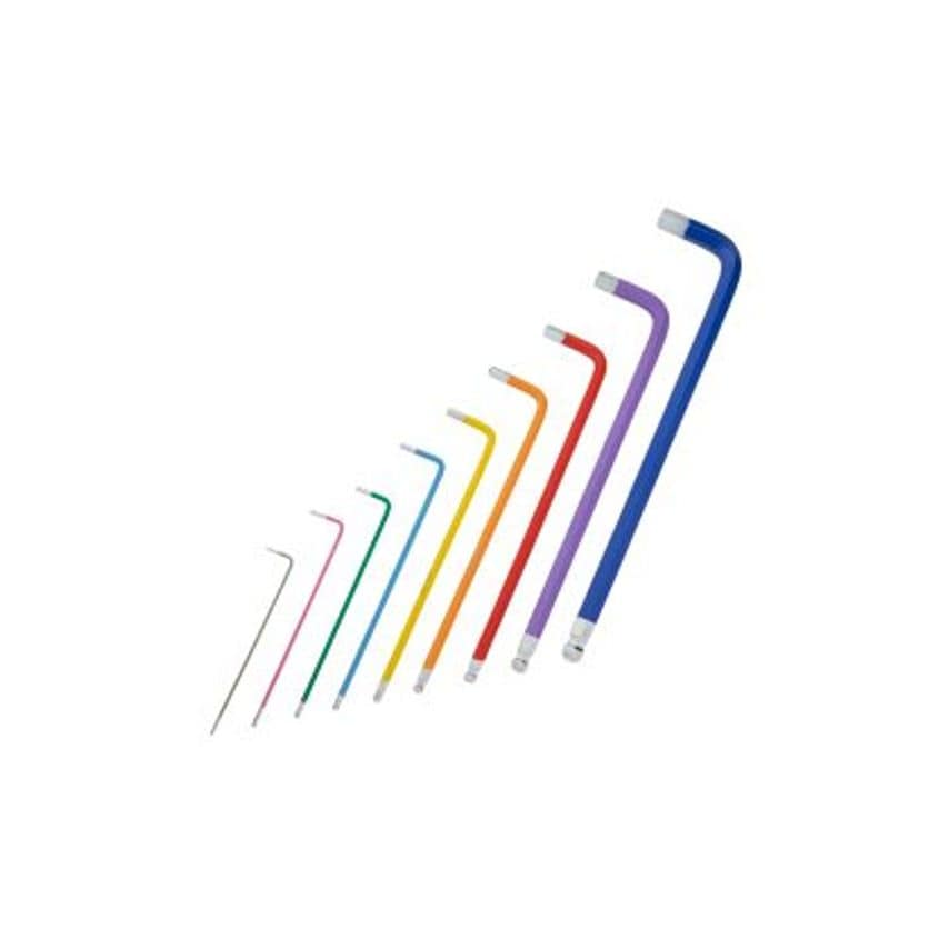 9 Pce Extra Long Colour Coded Ball End Hex Key Set (1.5-10mm)