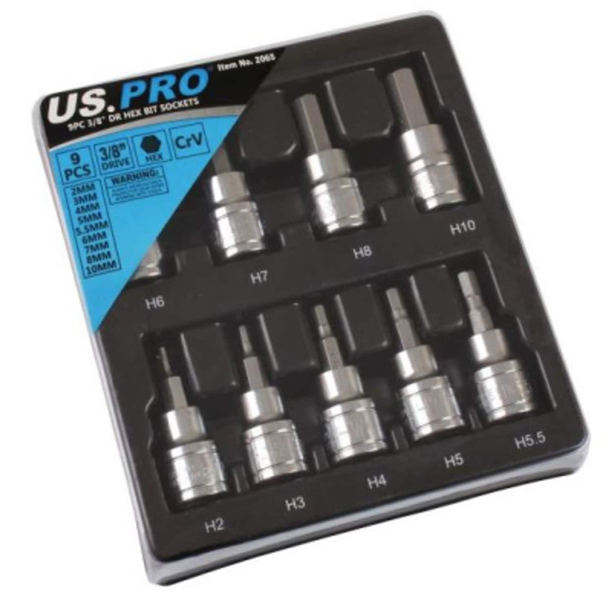 9 Piece 3/8in Drive Hex Metric Socket Set