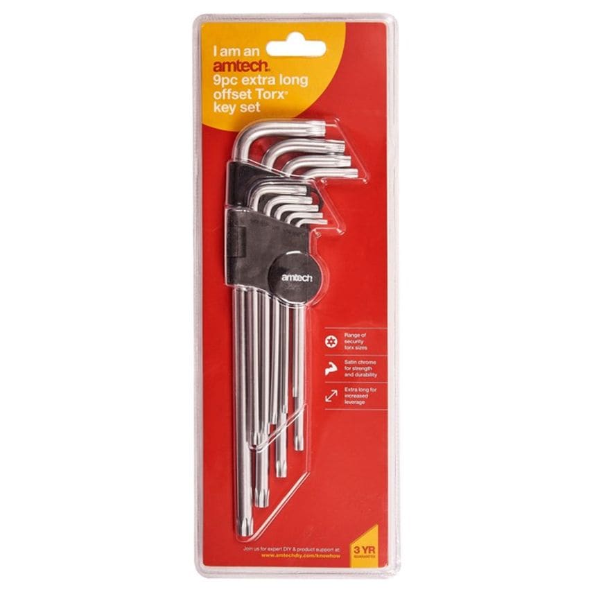9 Piece Extra-Long Offset TORX Key Set