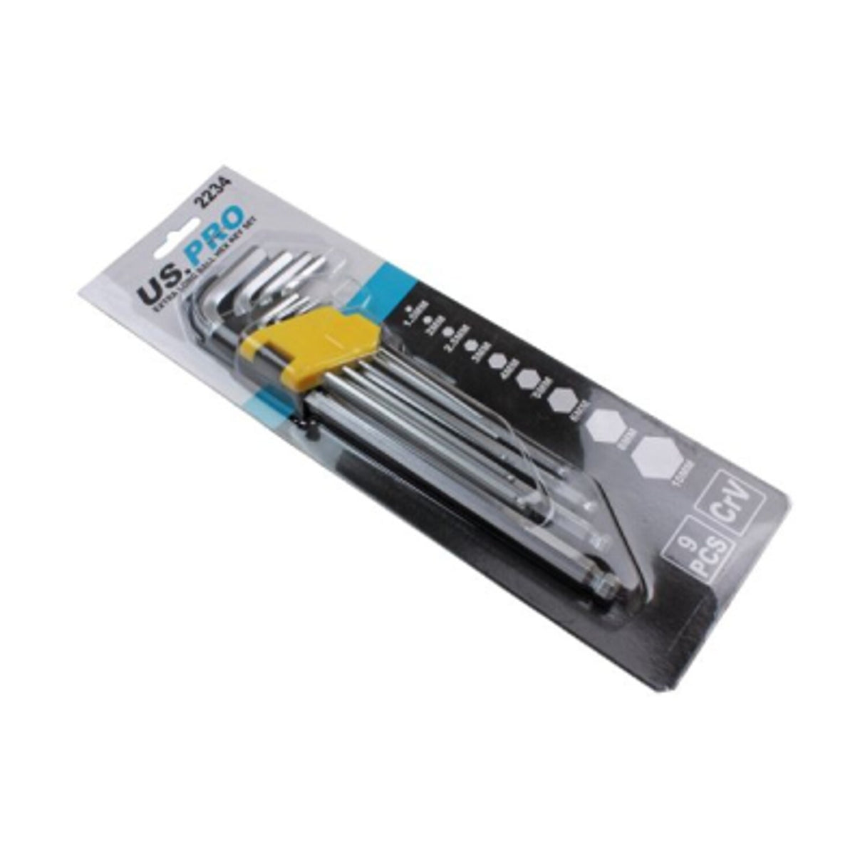 9 Piece Extra Long Metric Ball End Hex Key Set