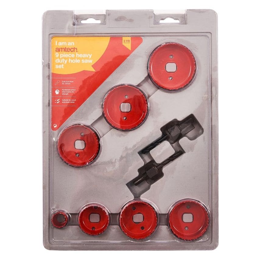 9 Piece Heavy Duty Circular Hole Saw Set