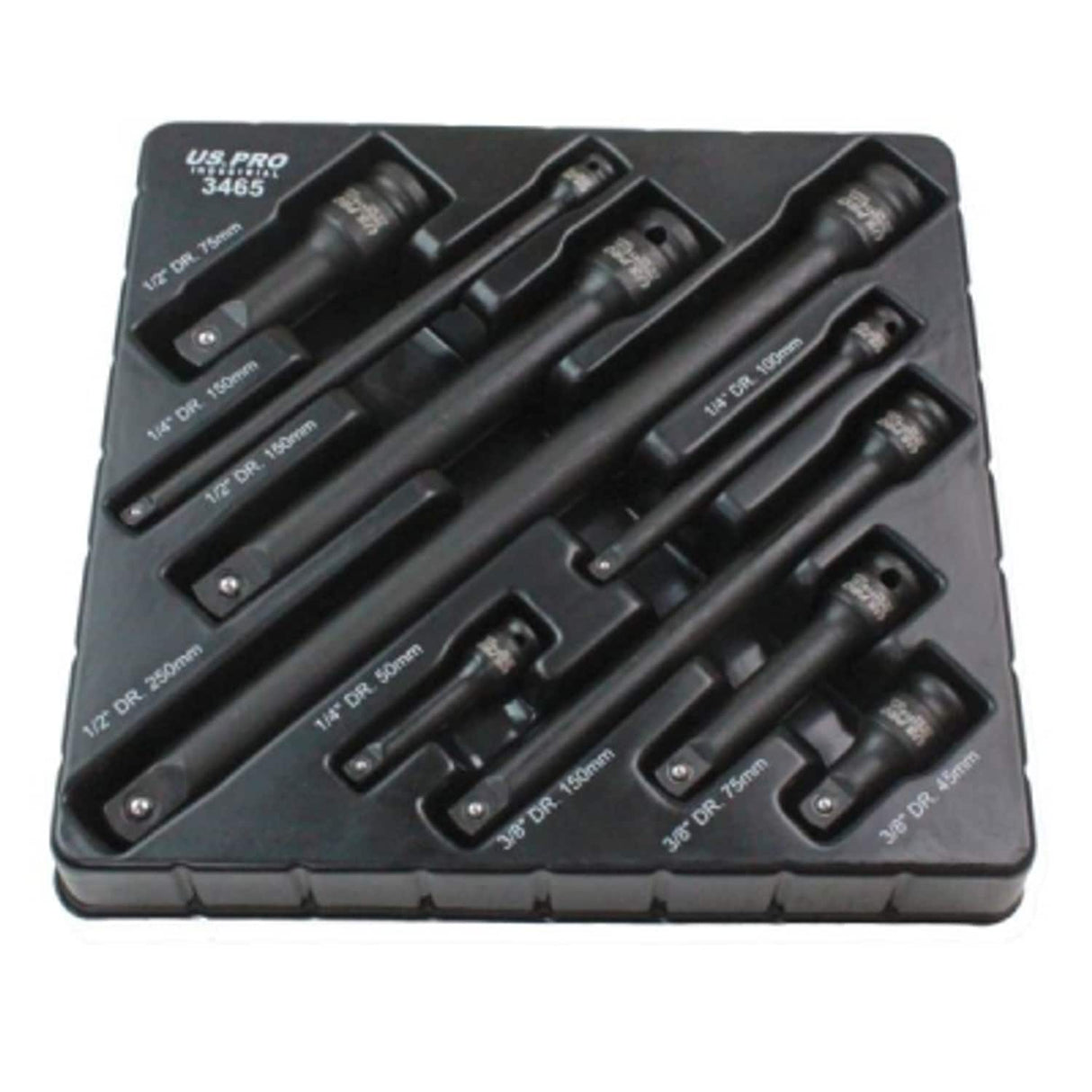 9 Piece Impact Extension Bar Set 1/4in 3/8in 1/2in