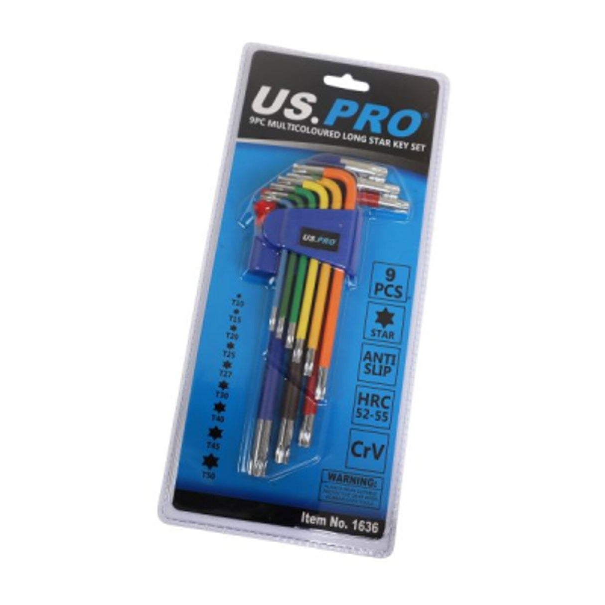 9 Piece Multicoloured Long Star Key Set