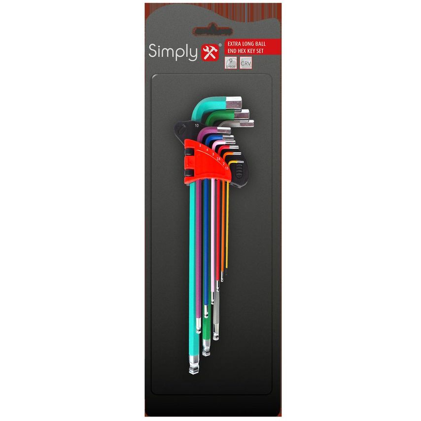 9pc Extra Long Ball End Hex Key Set - TSET15