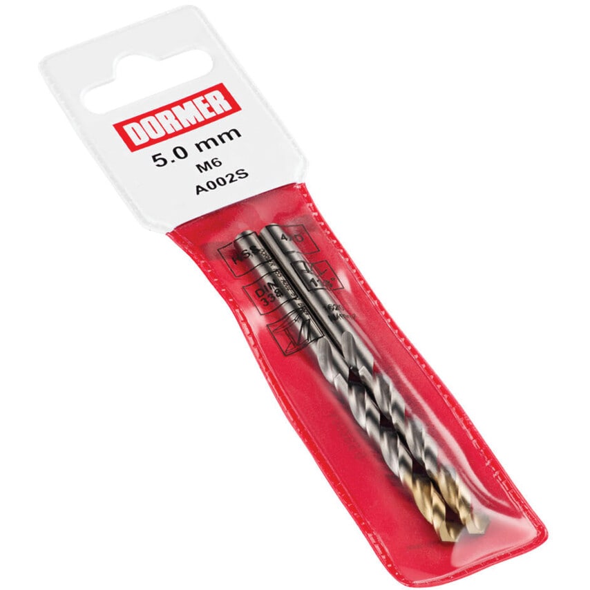A002S 8.50mm HSS Tin S/S Jobber Drill Pouch Pack