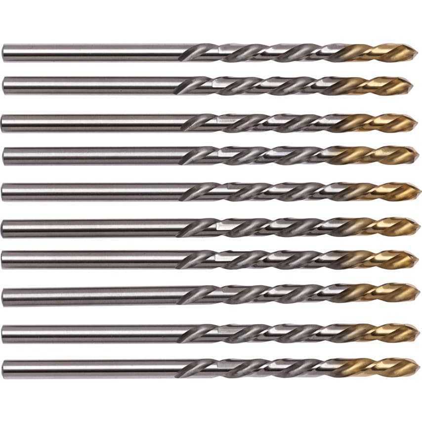 A002 1/8" HSS Straight Shank Jobber Drills - TiN Tipped