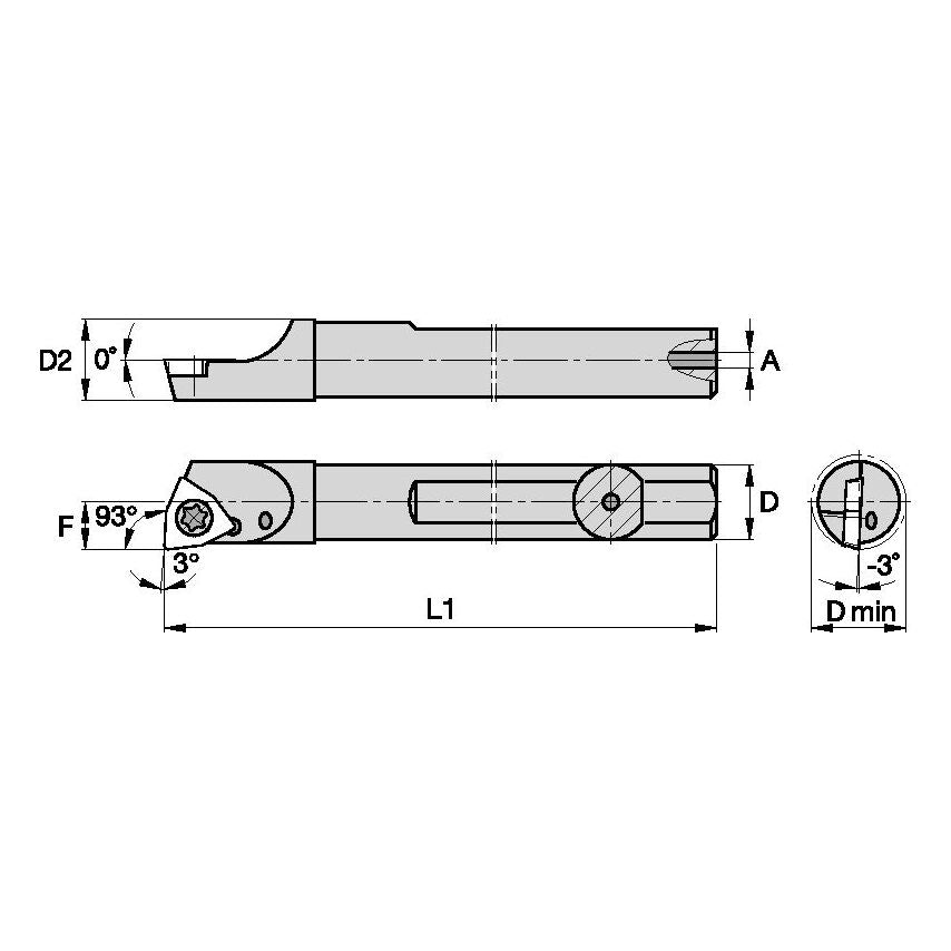 A04HSWUPR15 S Clamping Boring Bar D0.25 L4
