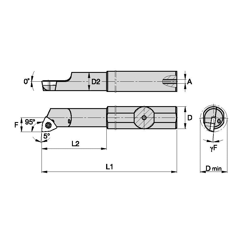 A0506KSWLPR15 S Clamping Boring Bar D0.38 L5