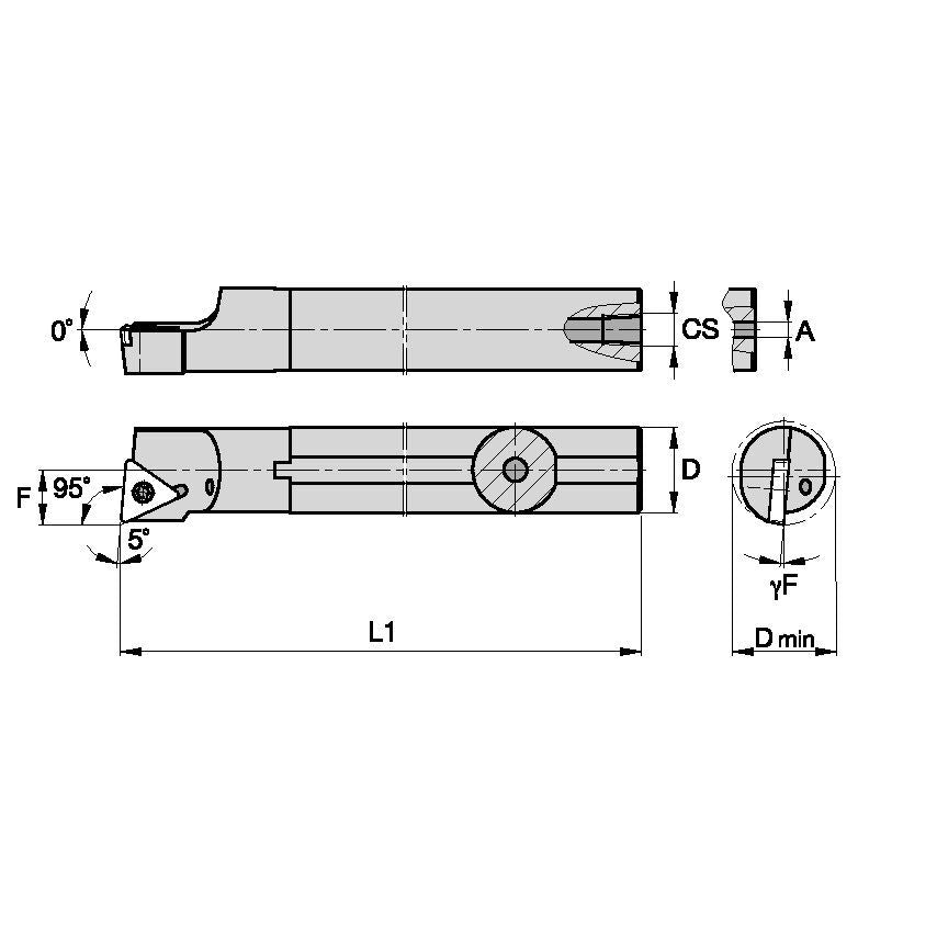 A06MSTLCL2 S Clamping Boring Bar D0.38 L6