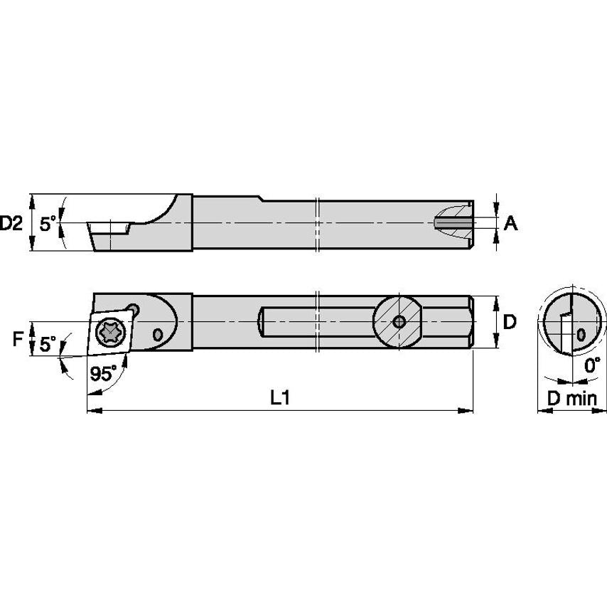 A06XSCLDLS4 S Clamping Boring Bar D6, 0MM L