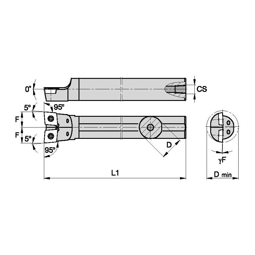 A08RSCLPR2D S Clamping Boring Bar D0.50 L8