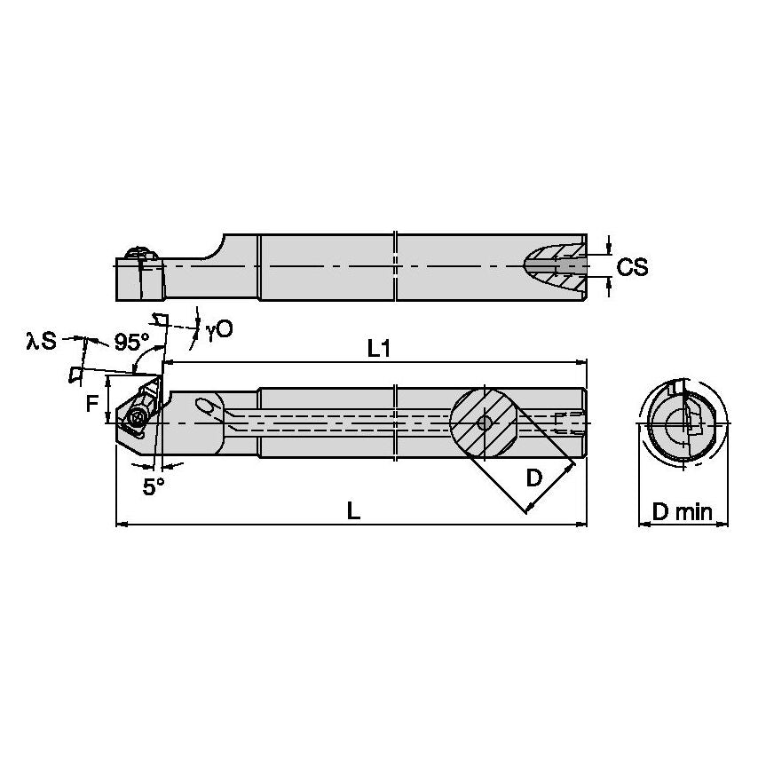 A12NKXCR05 Top Notch Boring Bar D0.75 L10