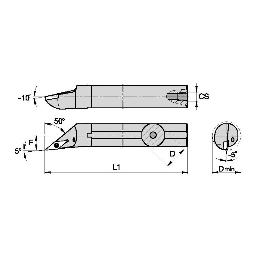 A12SSVMBR3E S Clamping Boring Bar D0.75 L1
