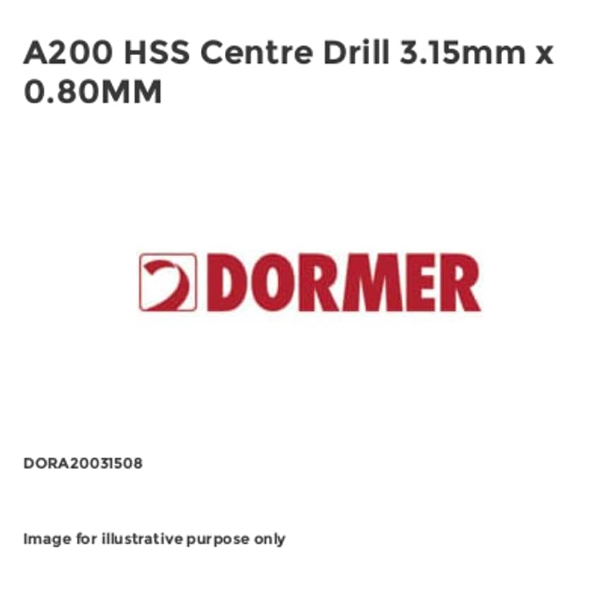A200 HSS Centre Drill 3.15mm x 0.80MM DORA20031508