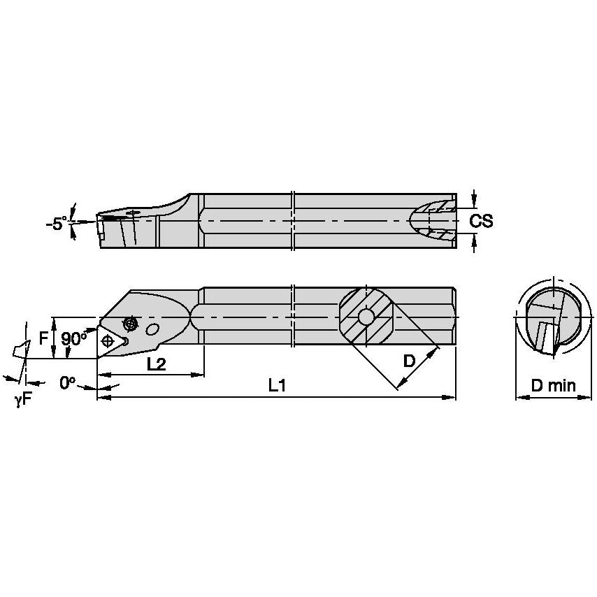 A20SPTFNR11 P Clamping Boring Bar D20, 0MM