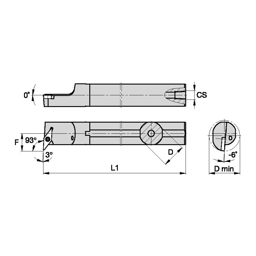 A20SSVUBR11 S Clamping Boring Bar D20, 0MM
