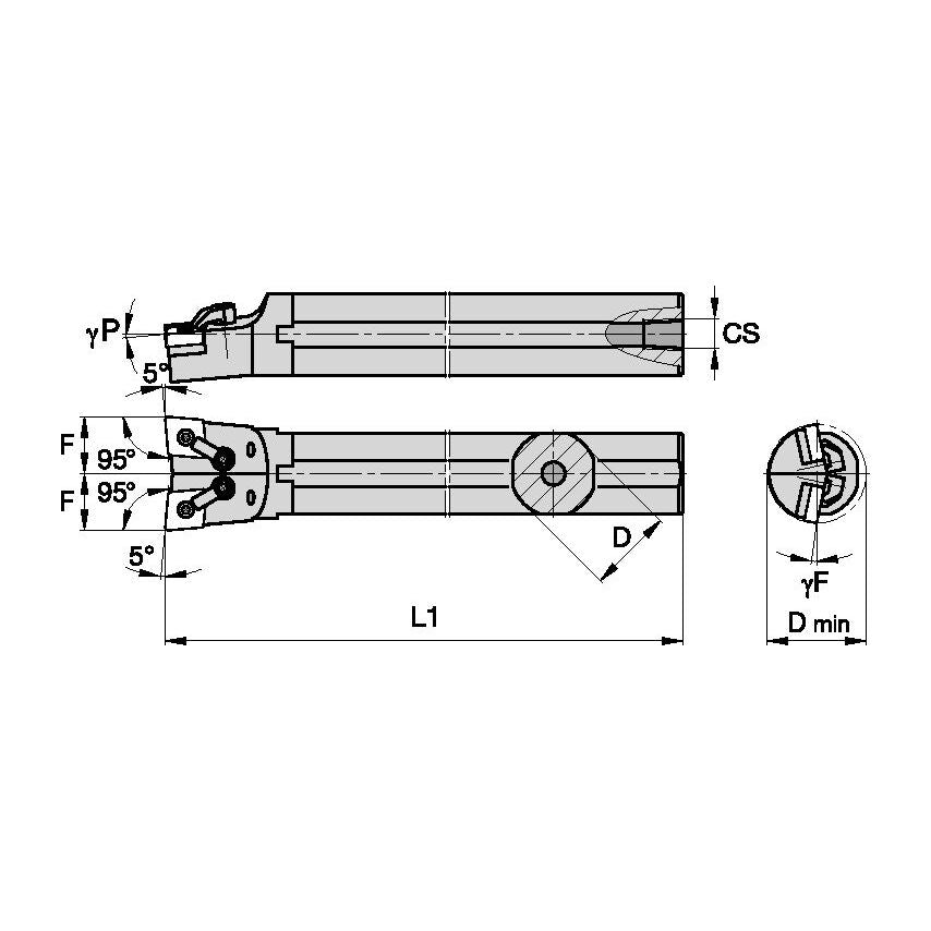 A20UMCLNR4D M Clamping Boring Bar D1.25 L1