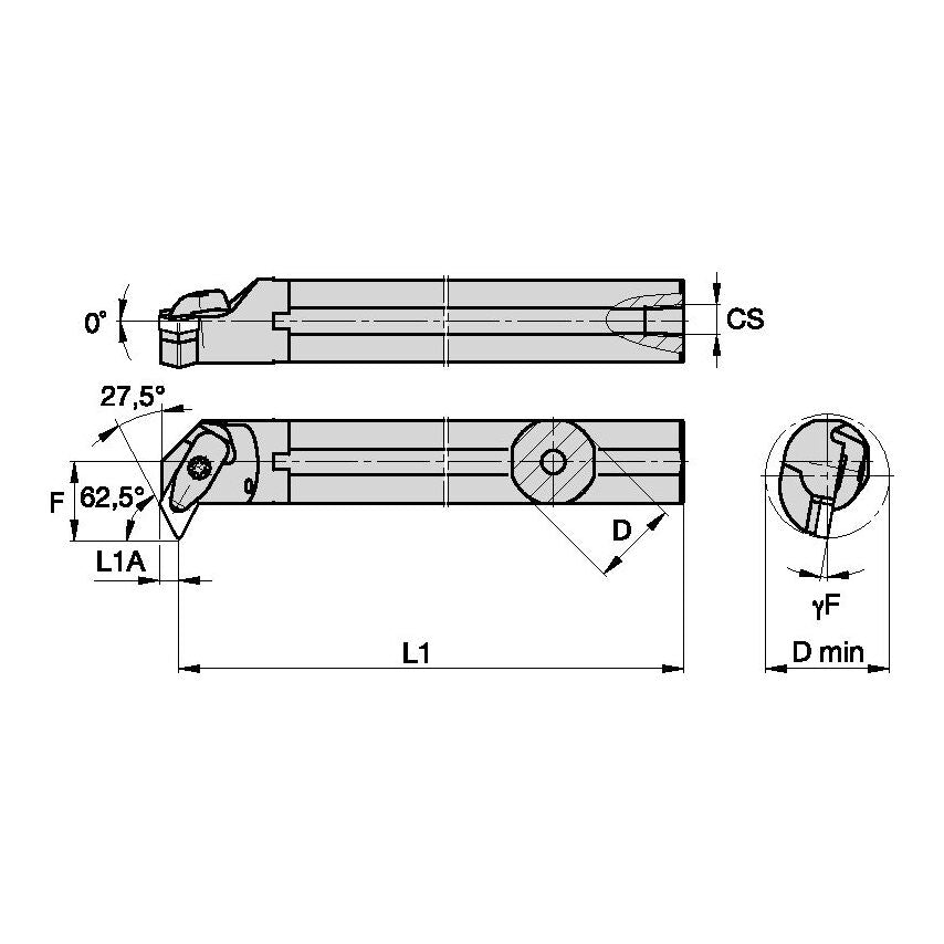 A24UDDPNR4KC3 D Clamping Boring Bar D1.50 L1