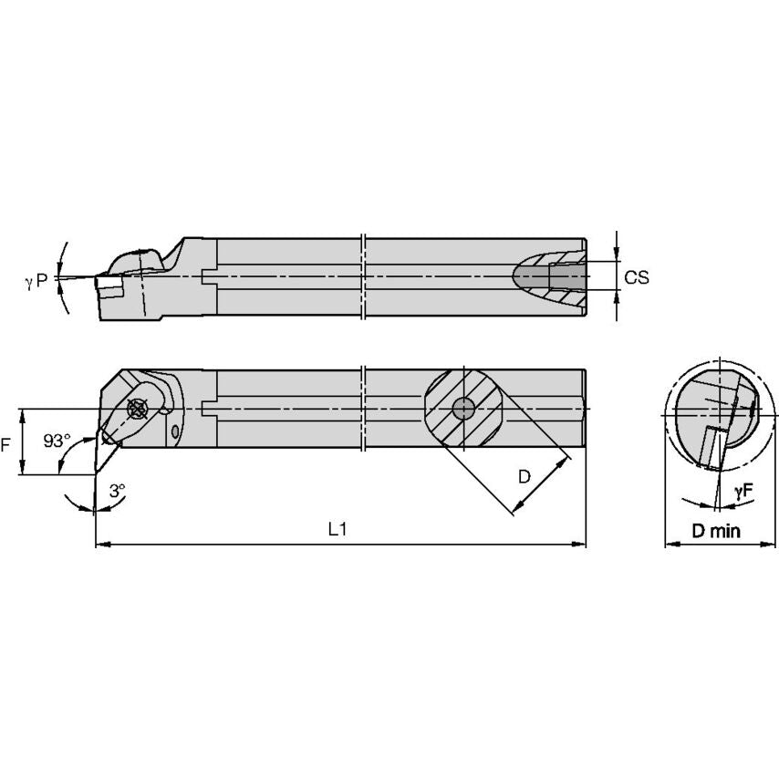 A24UDVUNR3KC3 D Clamping Boring Bar D1.50 L1