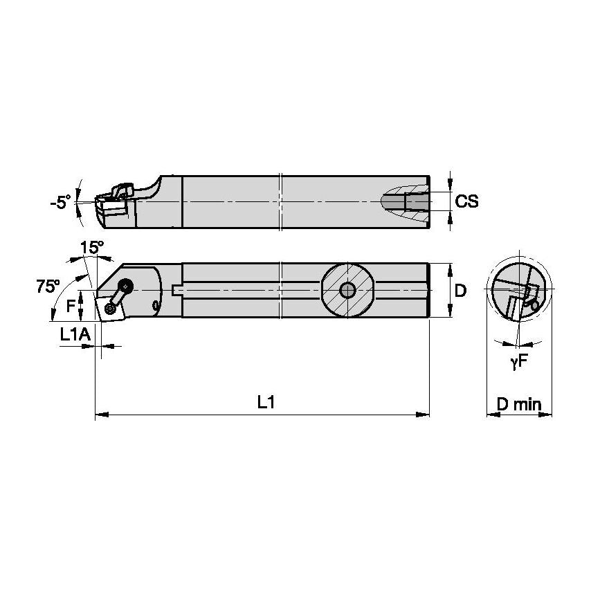 A24UMCKNR4 M Clamping Boring Bar D1.50 L1