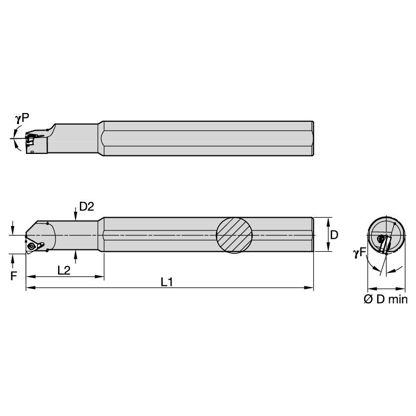 A2525LSER16 LT Threading Boring Bar D25, 0M