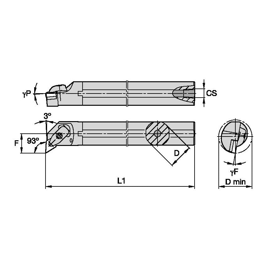 A25RDDUNL11KC04 D Clamping Boring Bar D25, 0MM